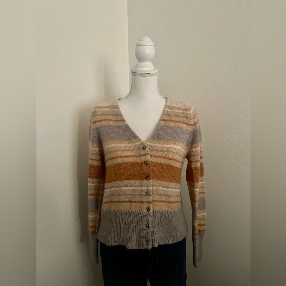 Striped Button Up Cardigan